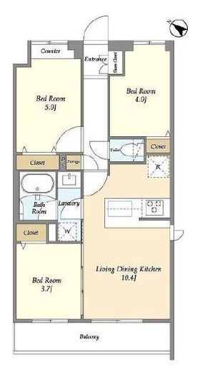 グランカーサ王子Ⅱ　501号室　間取り