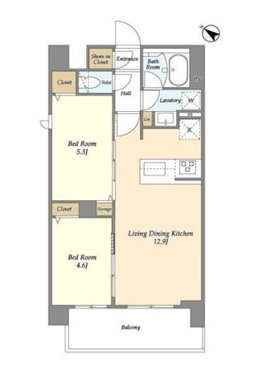 グランカーサ王子Ⅱ　604号室　間取り