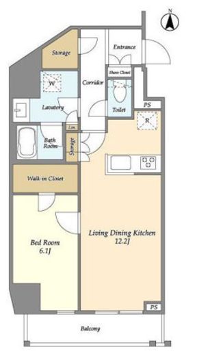 グランカーサ三ノ輪Ⅳ　1503号室　間取り