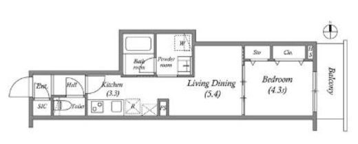 プライムガーデン若木　104号室　間取り