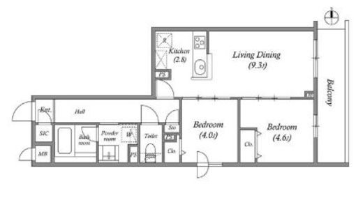 プライムガーデン若木　108号室　間取り