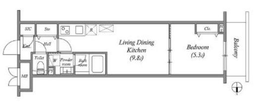 プライムガーデン若木　114号室　間取り