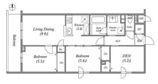 プライムガーデン若木　116号室　間取り