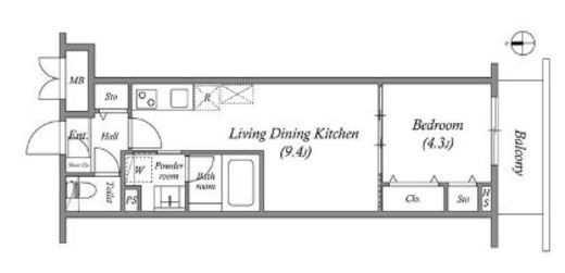 プライムガーデン若木　119号室　間取り
