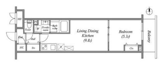 プライムガーデン若木　202号室　間取り