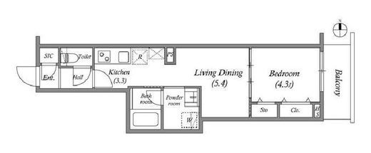 プライムガーデン若木　209号室　間取り