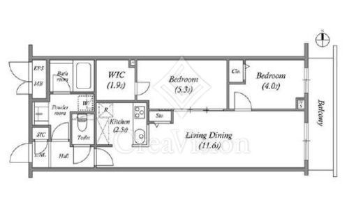 プライムガーデン若木　306号室　間取り