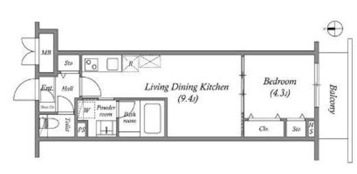 プライムガーデン若木　329号室　間取り