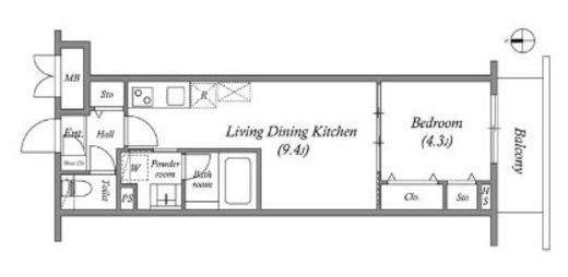 プライムガーデン若木　331号室　間取り