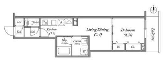 プライムガーデン若木　409号室　間取り