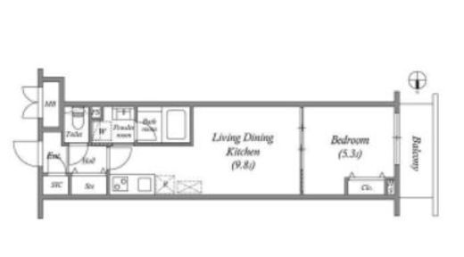 プライムガーデン若木　419号室　間取り