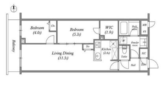 プライムガーデン若木　421号室　間取り