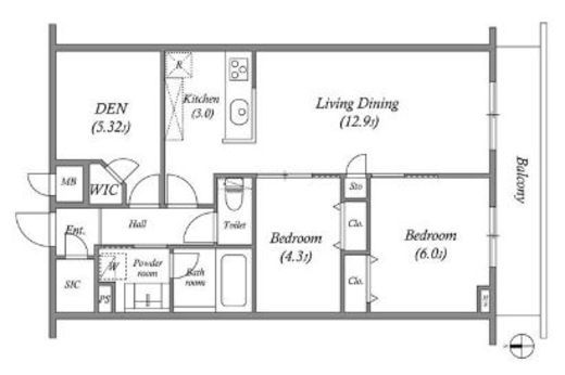 プライムガーデン若木　424号室　間取り