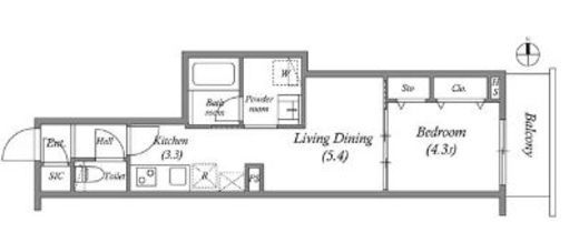 プライムガーデン若木　506号室　間取り