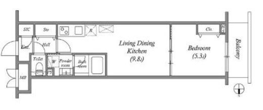プライムガーデン若木　516号室　間取り