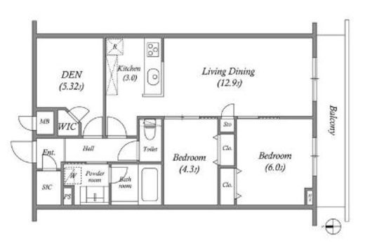 プライムガーデン若木　522号室　間取り