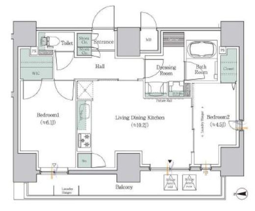 ワンルーフレジデンス板橋大山　1101号室　間取り