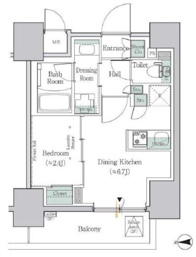 ワンルーフレジデンス板橋大山　202号室　間取り