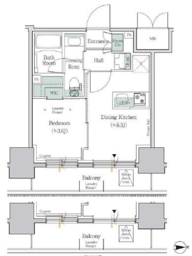 ワンルーフレジデンス板橋大山　205号室　間取り