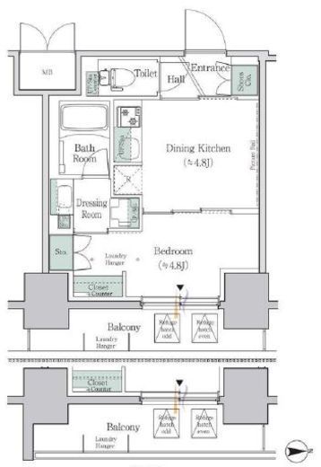 ワンルーフレジデンス板橋大山　803号室　間取り
