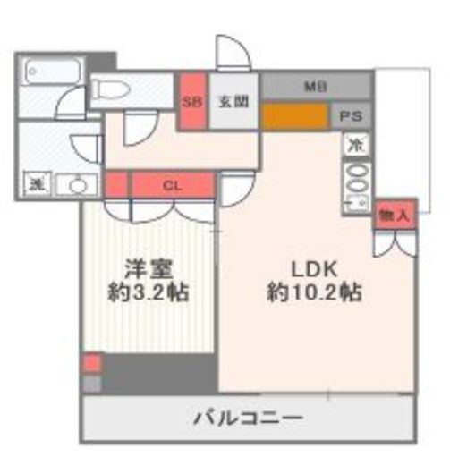 ブリリアタワー池袋West　2F1号室　間取り