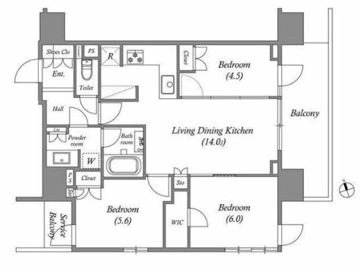 nido南千住　1305号室　間取り