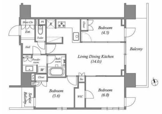 nido南千住　1405号室　間取り