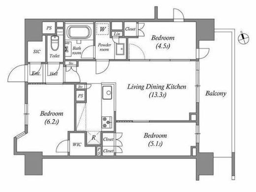 nido南千住　707号室　間取り