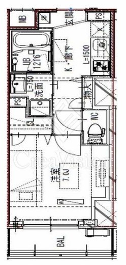 N-flats板橋 (エヌフラッツ板橋)　407号室　間取り