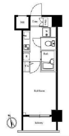 スクエア渋谷　406号室　間取り