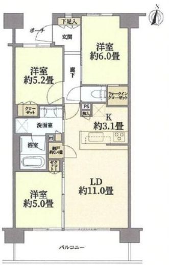 シティハウス赤羽南パークサイドコート　806号室　間取り