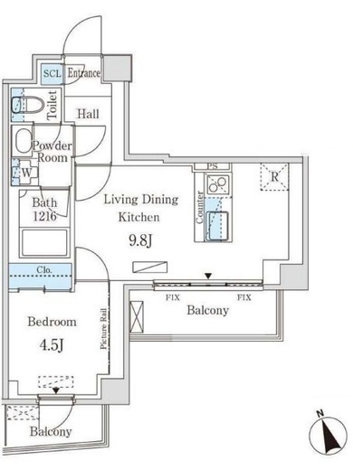 インスタイルレジデンス本駒込　202号室　間取り