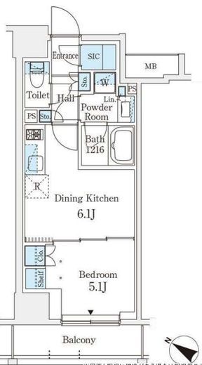 テラス駒込イースト　1102号室　間取り
