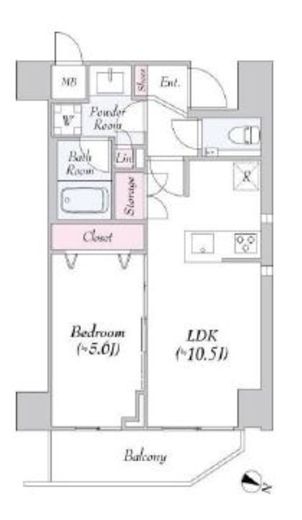 URBANLINK護国寺　401号室　間取り