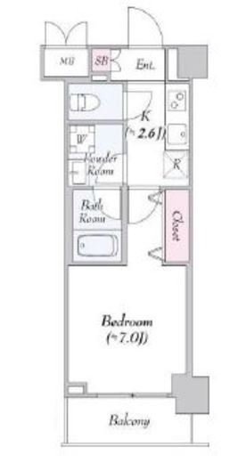 URBANLINK護国寺　417号室　間取り