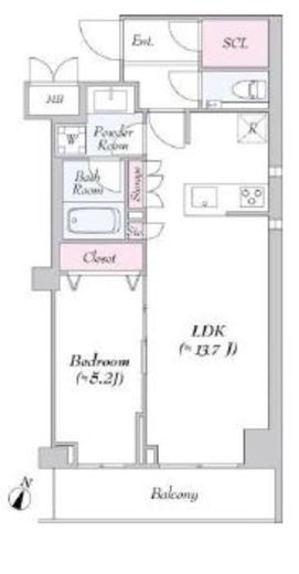 ALTERNA護国寺(オルタナ護国寺)　508号室　間取り