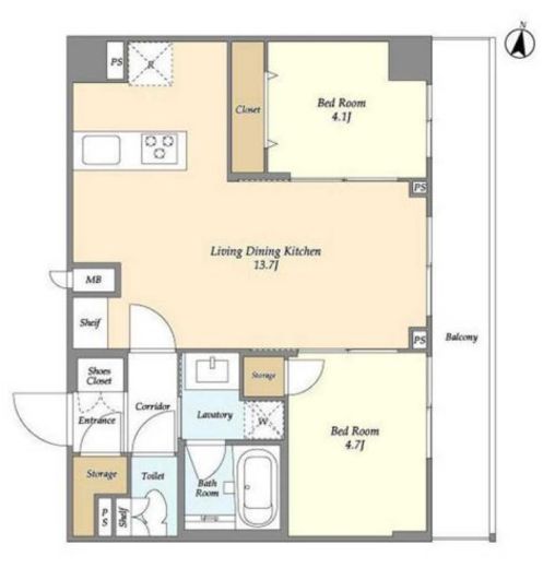 CREATIF日暮里 (クレアティフ日暮里)　502号室　間取り