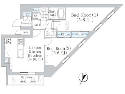 ウェスタ板橋仲宿　1303号室　間取り