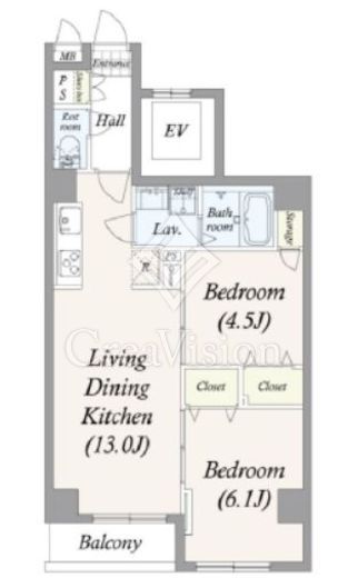 アルファコート町屋　601号室　間取り