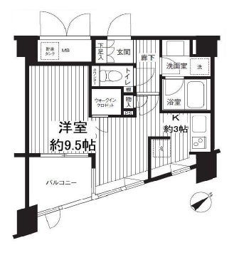 コスモリード新宿余丁町　101号室　間取り