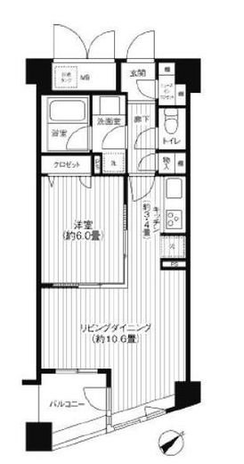 コスモリード新宿余丁町　204号室　間取り