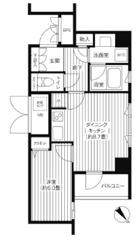コスモリード新宿余丁町　210号室　間取り