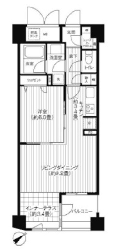コスモリード新宿余丁町　305号室　間取り