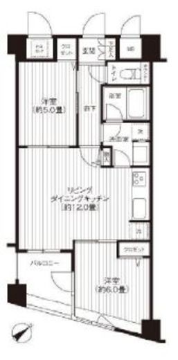 コスモリード新宿余丁町　406号室　間取り