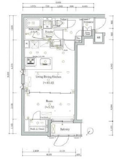 スカイコートルアナ文京本駒込　103号室　間取り