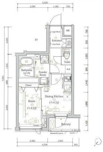 スカイコートルアナ文京本駒込　202号室　間取り