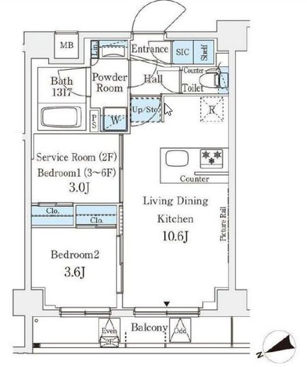 アジールコート山手動坂　604号室　間取り