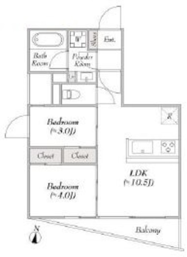 ルミーク本町イースト　303号室　間取り