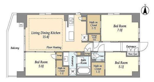 ドゥーエ町屋　301号室　間取り