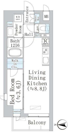 アーデル浮間舟渡　205号室　間取り